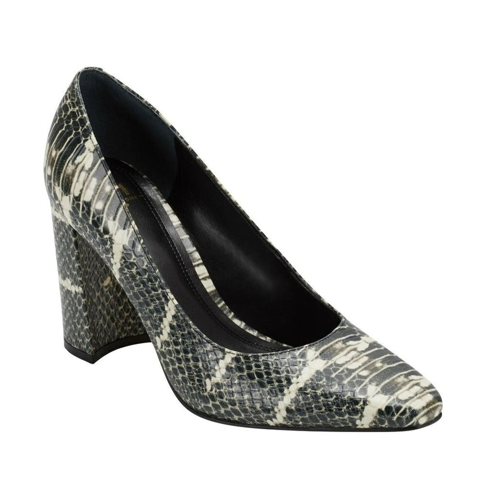 New Marc Fisher Ltd Razili Pump 10 M Women's Black Snake Embossed Nwt